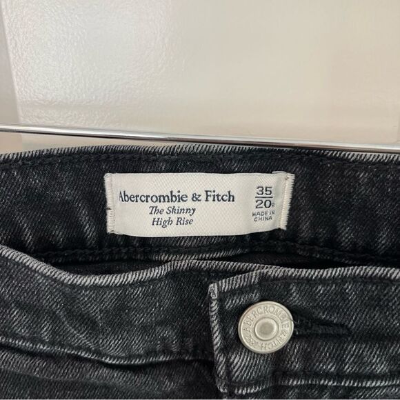 Abercrombie and Fitch The Skinny High Rise 35/20R Black Split Raw Hem **Plus - Picture 11 of 15